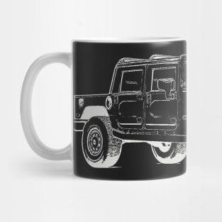 Hummer Wireframe White Mug